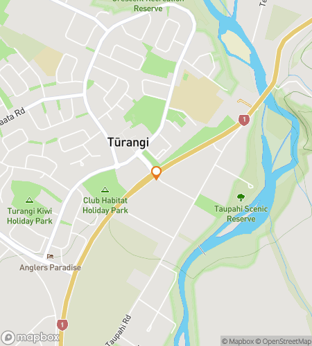 Map of scavenger hunt walking tour for Rivers & Riddles: The Turangi Hunt