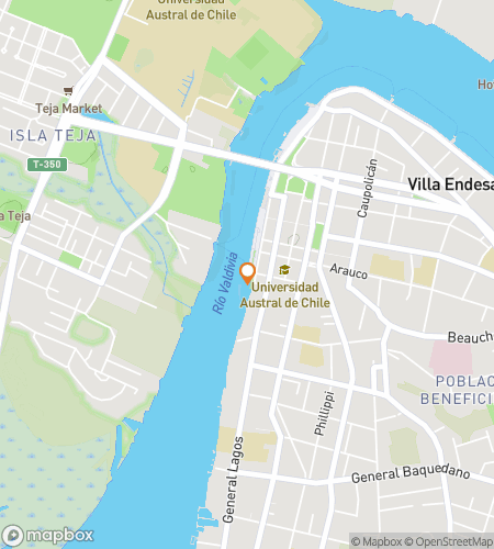 Map of scavenger hunt walking tour for Valdivia Waterfront Lights & Legends Hunt