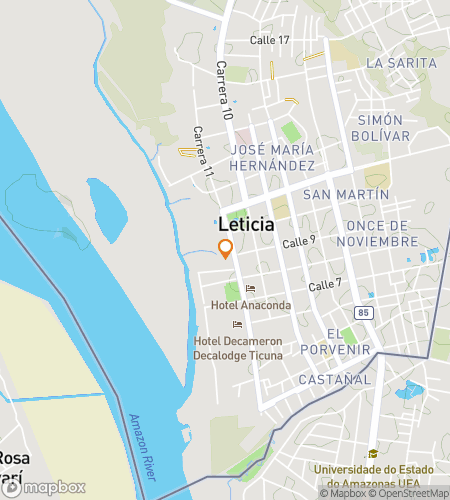 Karte der Schnitzeljagd-Walking-Tour für Leticia: Von den Amazonas-Wurzeln bis zu den Tres Fronteras