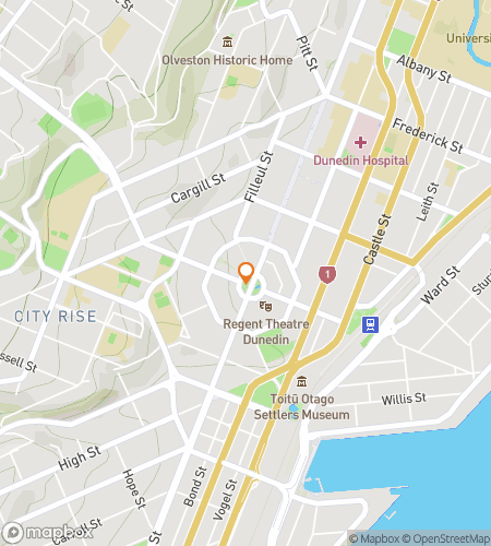 Map of scavenger hunt walking tour for Dunedin Downtown Dazzle