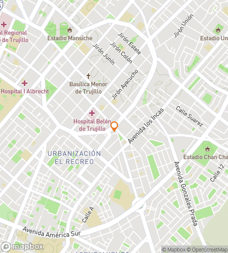 Map of scavenger hunt walking tour for Legends of the Mochica: Tales of Trujillo