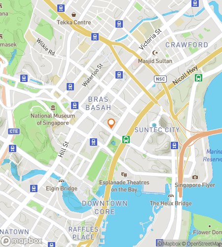 Mapa pěšího scavenger hunt turné pro Singapurský lov duchů