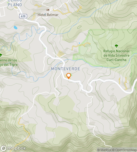 Map of scavenger hunt walking tour for Clue Forest: The Monteverde Mystery Hunt