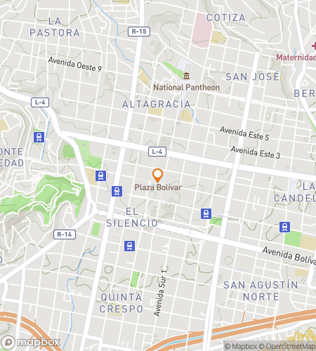 Map of scavenger hunt walking tour for Caracas Clues & Heroic Hints