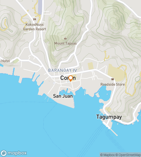 Mappa del tour a piedi della caccia al tesoro per Coron: Paradiso Svelato