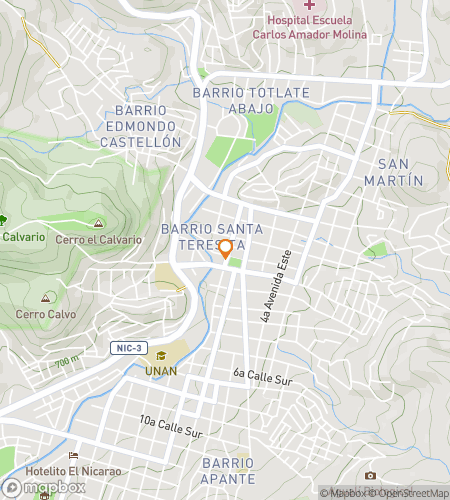 Map of scavenger hunt walking tour for Coffee Trails & City Tales: The Matagalpa Hunt