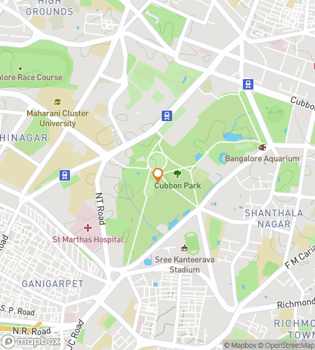 Map of scavenger hunt walking tour for Bang On! Exploring Bangalore