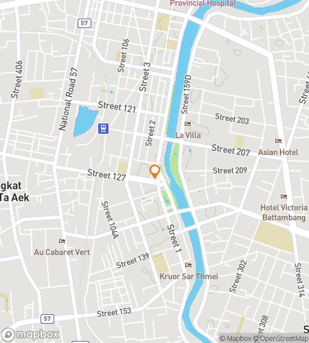 Map of scavenger hunt walking tour for Krong Battambang, Cambodia: River Charm & Culture Hunt