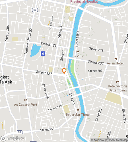 Map of scavenger hunt walking tour for Battambang: Tracks, Temples & Tales