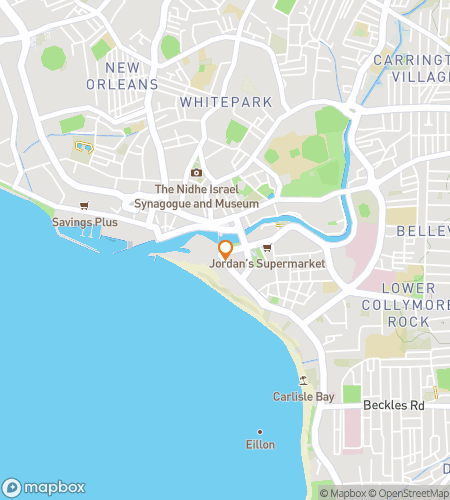 Map of scavenger hunt walking tour for Bridgetown‘s Beauty Over History