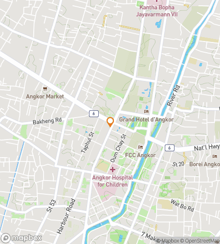 Map of scavenger hunt walking tour for Temples & Treasures: The Siem Reap Hunt