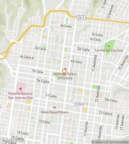 Map of scavenger hunt walking tour for Guate-rrific Treasure Trove