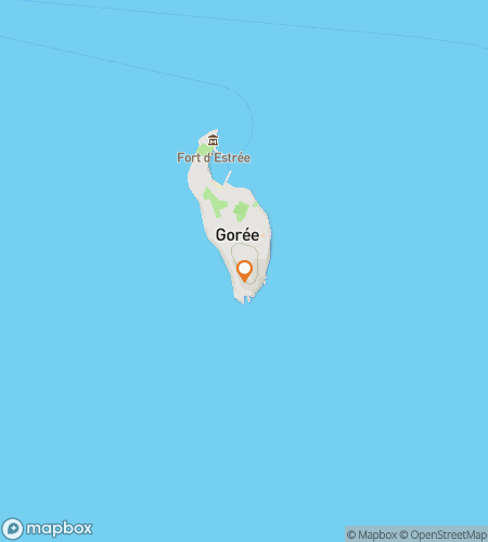 Map of scavenger hunt walking tour for Chains of Clues: The Gorée Island Quest