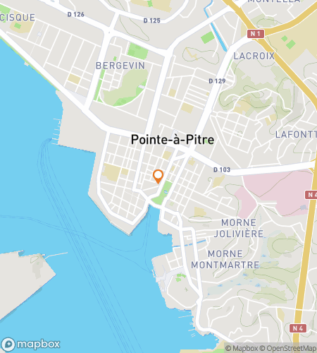 Map of scavenger hunt walking tour for Pickup at Pointe-a-Pitre