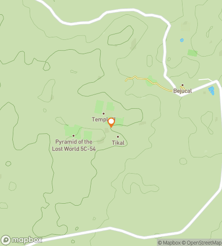 Map of scavenger hunt walking tour for Tikal: Temples, Tombs & Jungle Legends