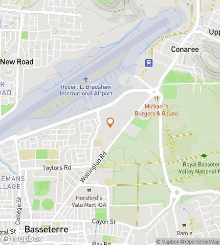 Map of scavenger hunt walking tour for Island Clues: The Basseterre Hunt