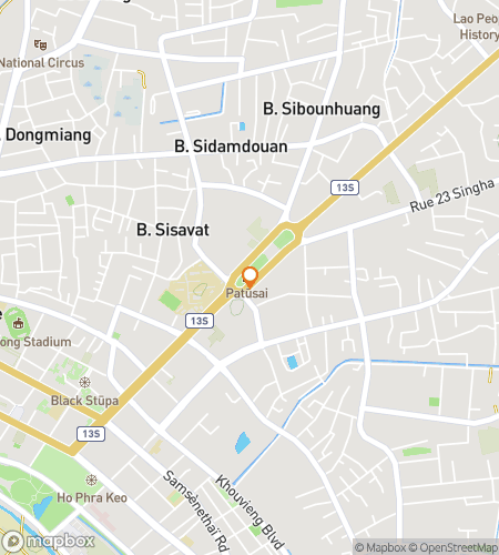 Map of scavenger hunt walking tour for Temples, Triumphs & Hidden Trails of Vientiane