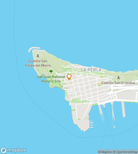 Hartă a turului pietonal cu vânătoare de comori pentru Redescoperirea Orașului Vechi San Juan