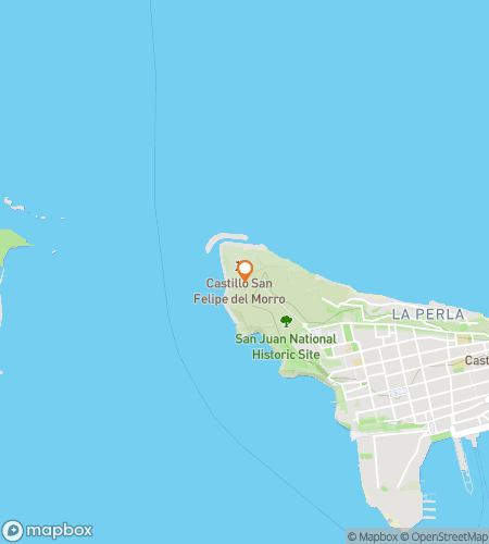 Map of scavenger hunt walking tour for The Cursed Tide: Old San Juan Hunt