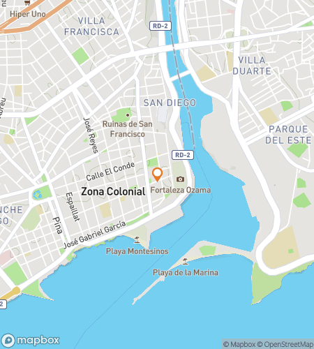 Map of scavenger hunt walking tour for Santo Domingo Scavenger Soiree