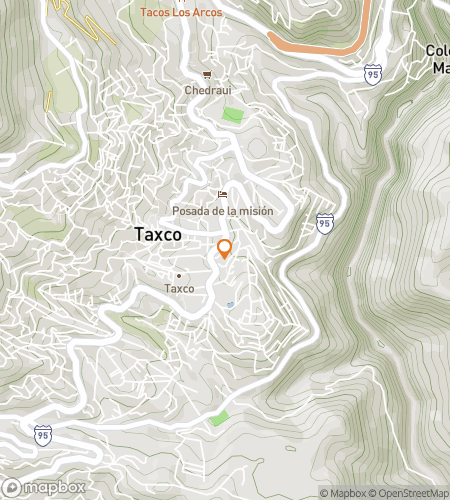 Karta över vandringsturer med jakt för Berget, Gruvor & Mysterier i Taxco