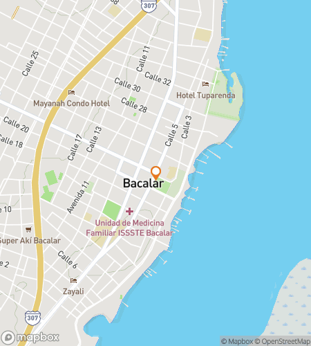 Map of scavenger hunt walking tour for Clue Lagoon: Diving Deep into Bacalar’s Secrets