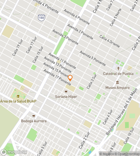 Map of scavenger hunt walking tour for Puebla Scavenger Hunt