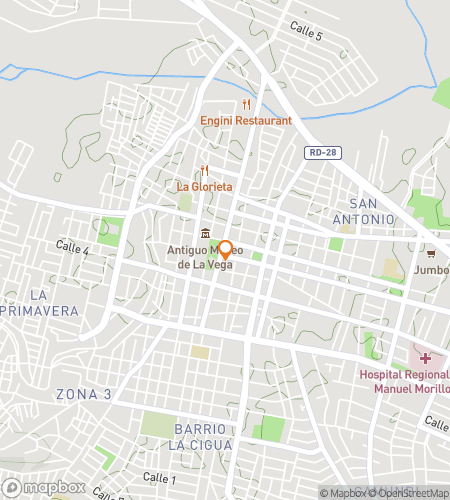 Map of scavenger hunt walking tour for  Unlocking La Vega: Faith and Festivity