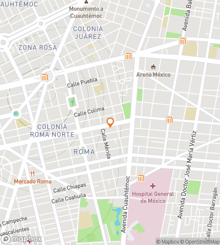 Map of scavenger hunt walking tour for Mezcal and Margaritas: Roma Norte Bar Hunt