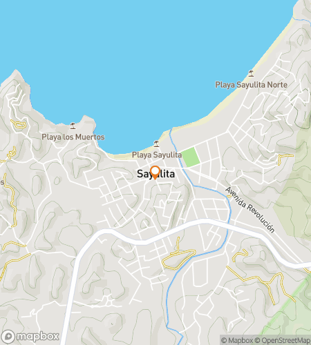 Karta över tipspromenad i Sayulita: Där solen alltid är mjuk