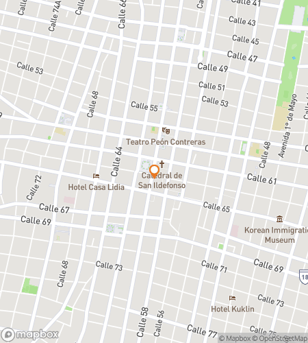 Map of scavenger hunt walking tour for Merida Mayhem Treasure Hunt