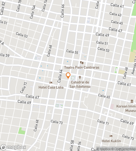 Map of scavenger hunt walking tour for Mérida: Bells, Balconies, and Bold Hearts