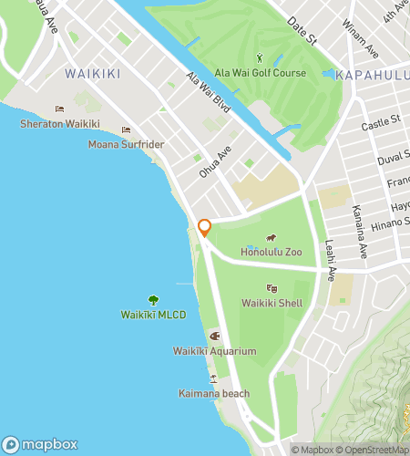 Mapa pěší prohlídky s hledáním pokladu pro Downtown Waikiki Ghost Tour