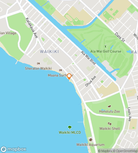 Map of scavenger hunt walking tour for Surfs Up in Waikiki