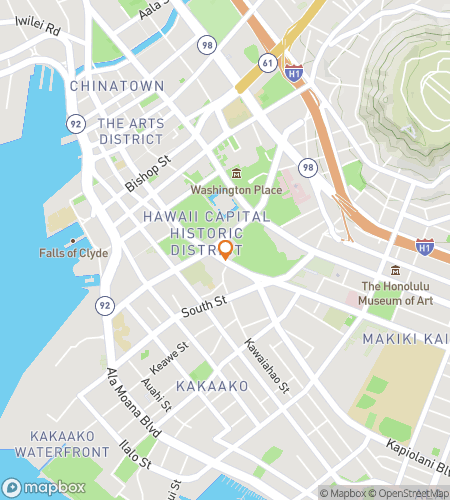 होनोलूलू घोस्ट हंट के लिए स्कैवेंजर हंट वॉकिंग टूर का नक्शा