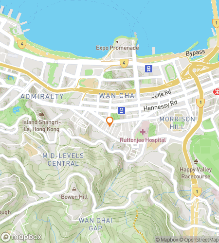 Map of scavenger hunt walking tour for Old Wan Chai Time Warp: Blue Doors & Wedding Cards