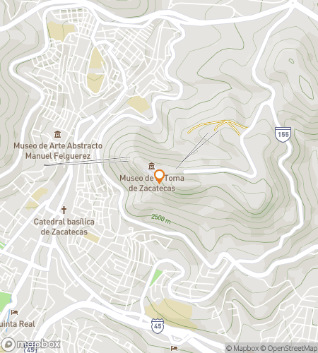 Karta över skattjaktens vandringstur för Cathedral Keys: Zacatecas
