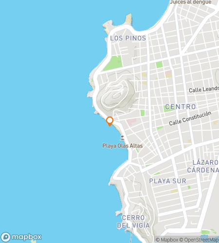 Hartă pentru turul de mers pe jos cu vânătoare de comori pentru "Mermaid Madness Hunt" din Mazatlán