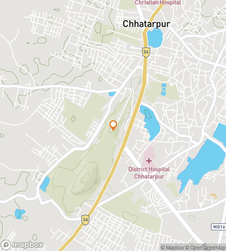 Map of scavenger hunt walking tour for Chhatarpur Chhatri Chase