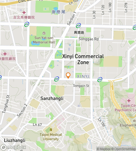 Map of scavenger hunt walking tour for Taipei 101 Urban Explorer Challenge