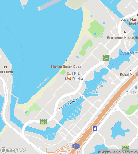 Map of scavenger hunt walking tour for JBR Beachside Bar Crawl
