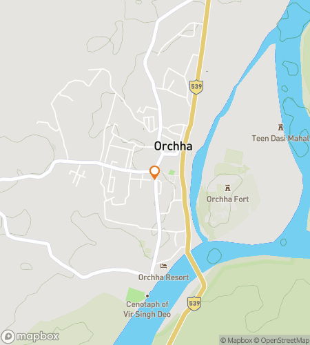 Map of scavenger hunt walking tour for Orchha Hunt: Clues Among the Cenotaph