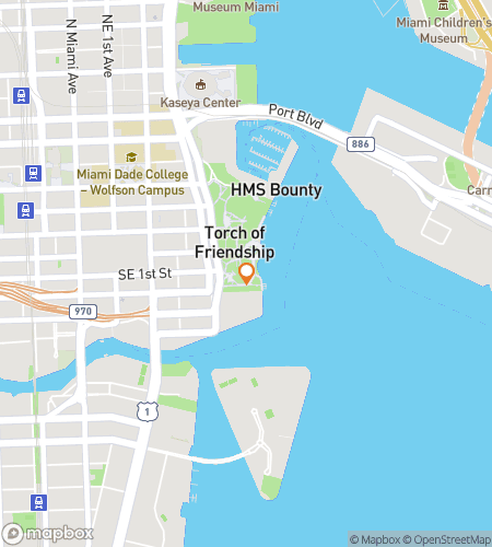 Map of scavenger hunt walking tour for Bayfront Park Hunt