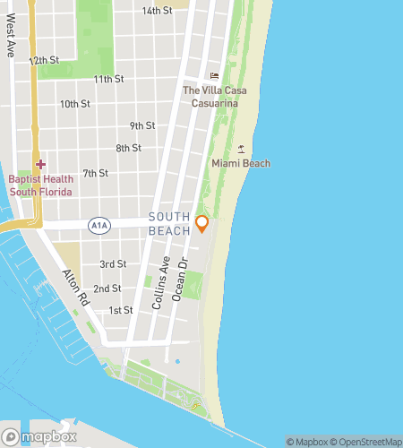 Map of scavenger hunt walking tour for Maimi Art Deco Audio Tour Adventure