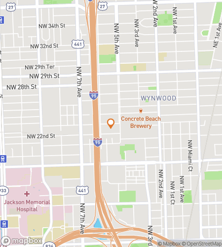 Map of scavenger hunt walking tour for The Wild and Wonderful Art of Wynwood