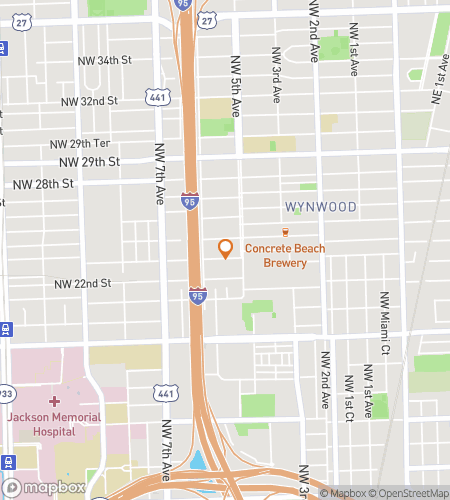 Map of scavenger hunt walking tour for The Wild and Wonderful Art of Wynwood