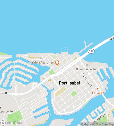 Map of scavenger hunt walking tour for Shadows by the Lighthouse: A Port Isabel Hunt