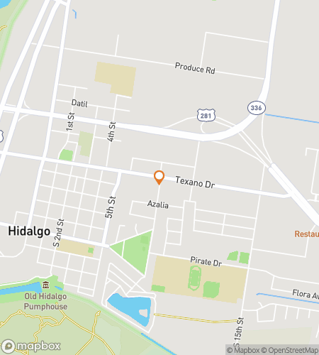 Map of scavenger hunt walking tour for Hidalgo Hysteria Treasure Hunt