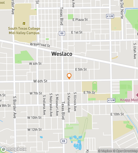 Map of scavenger hunt walking tour for Whispers of Weslaco