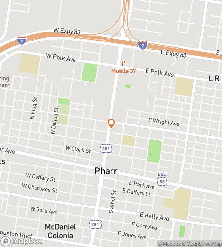 Map of scavenger hunt walking tour for Pharr-Out Treasure Fiesta